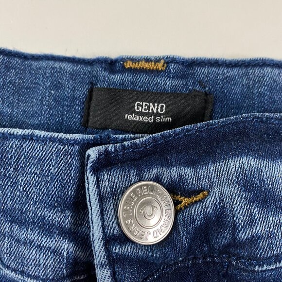 NWT True Religion Geno Relaxed Slim Jeans Men's 44 Stretch Medium Ink Blue SN - Picture 7 of 16